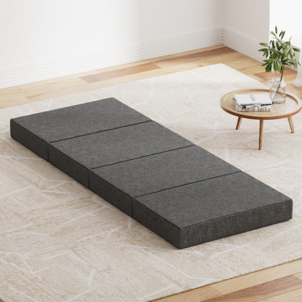 Single Mattress: Giselle Bedding Foldable Mattress Folding Foam Single Grey