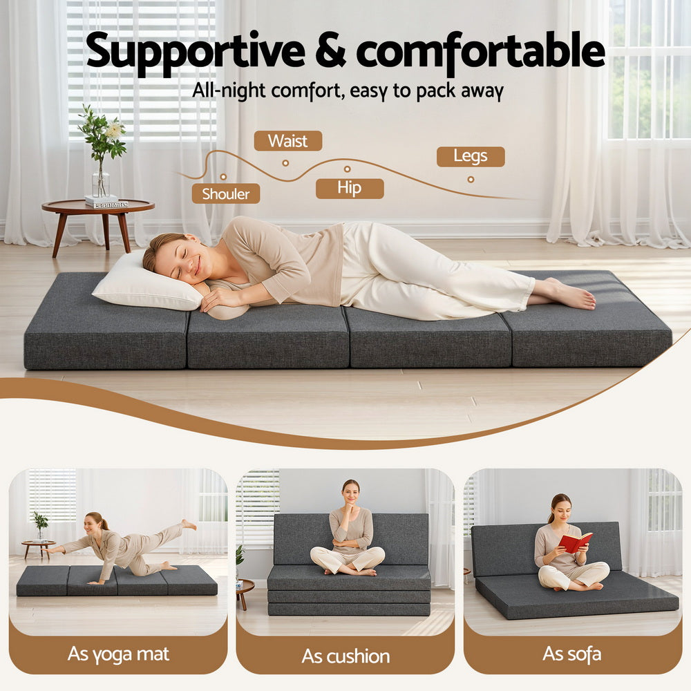 Queen Mattress: Giselle Bedding Foldable Mattress Folding Foam Mattresses Portable Mat Queen