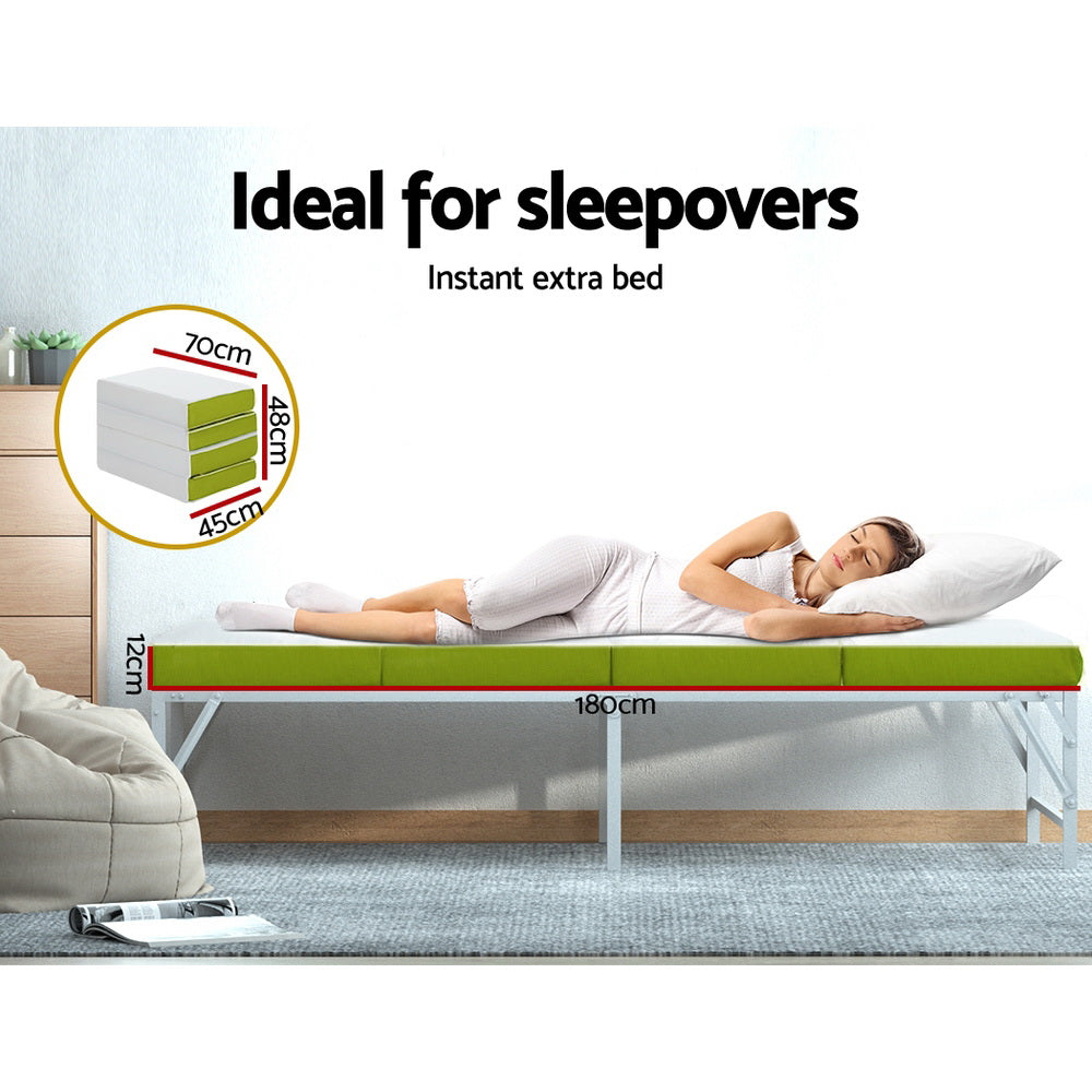 Pillows: Giselle Bedding Foldable Mattress Folding Foam Single Green