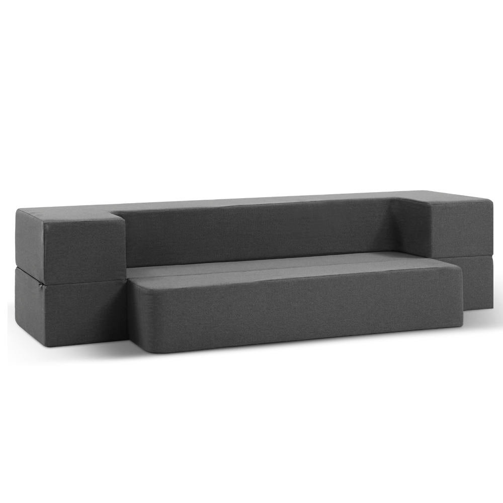 Arm Chairs & Recliners: Giselle Bedding Foldable Mattress Folding Foam Sofa Bed Chair Grey