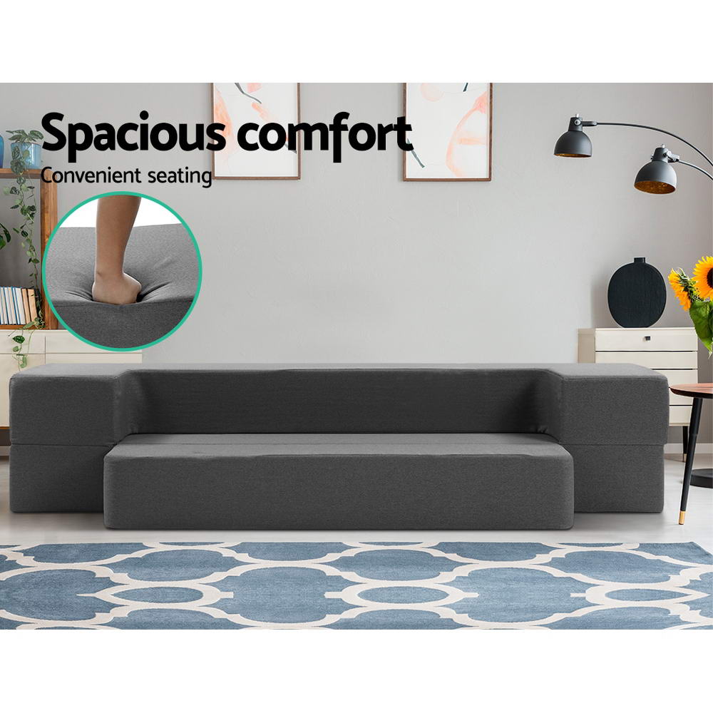 Arm Chairs & Recliners: Giselle Bedding Foldable Mattress Folding Foam Sofa Bed Chair Grey