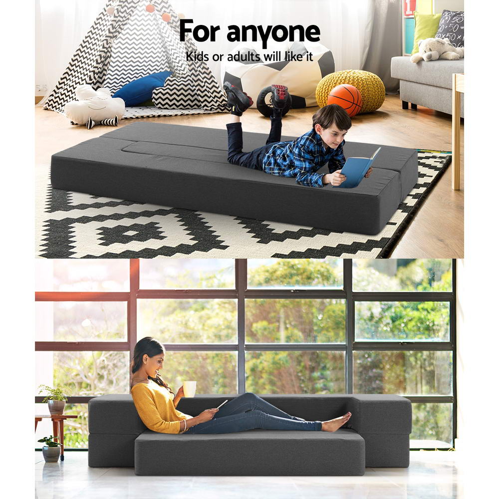 Arm Chairs & Recliners: Giselle Bedding Foldable Mattress Folding Foam Sofa Bed Chair Grey