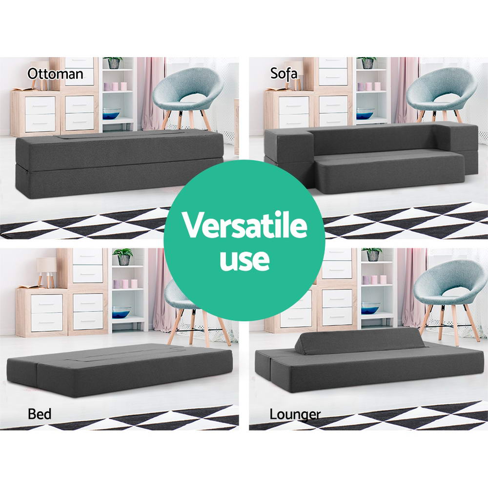Arm Chairs & Recliners: Giselle Bedding Foldable Mattress Folding Foam Sofa Bed Chair Grey