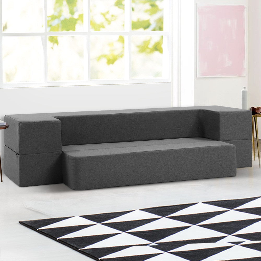 Arm Chairs & Recliners: Giselle Bedding Foldable Mattress Folding Foam Sofa Bed Chair Grey