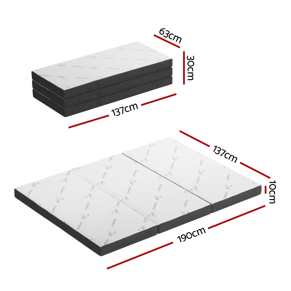 Garden Beds & Planters: Giselle Bedding Foldable Mattress Folding Foam Double Bamboo