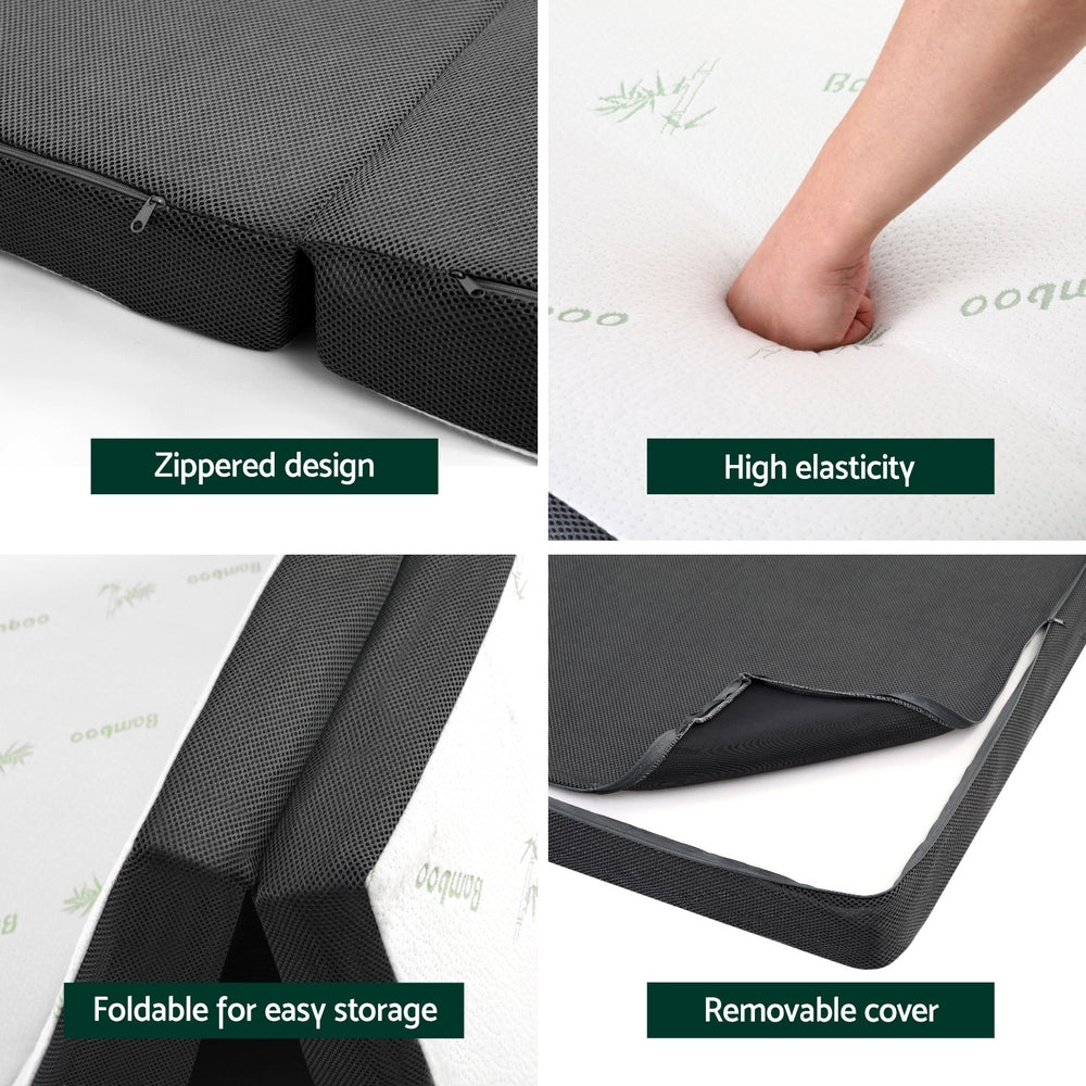 Garden Beds & Planters: Giselle Bedding Foldable Mattress Folding Foam Double Bamboo