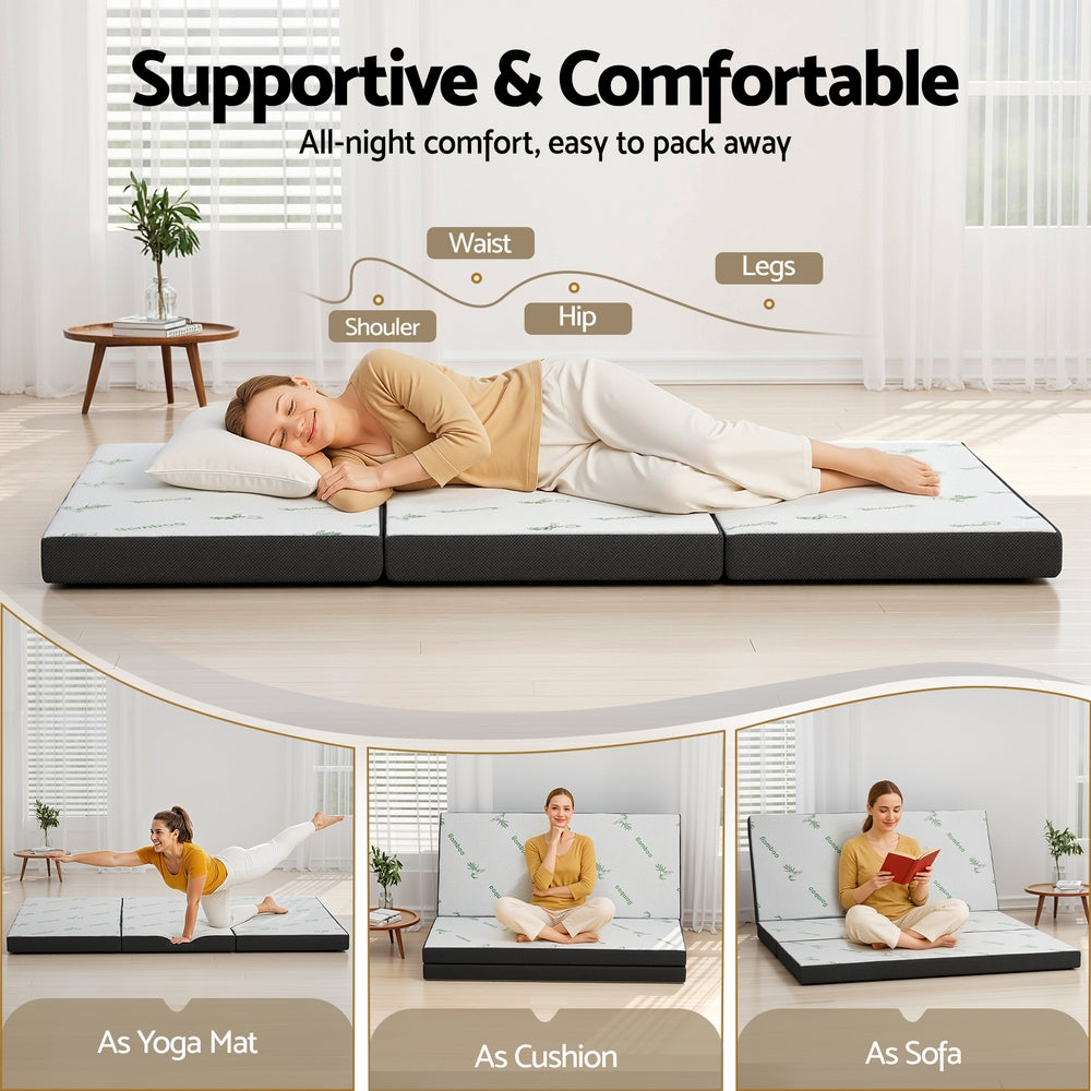 Queen Mattress: Giselle Foldable Mattress Folding Foam Mattresses Bamboo Queen