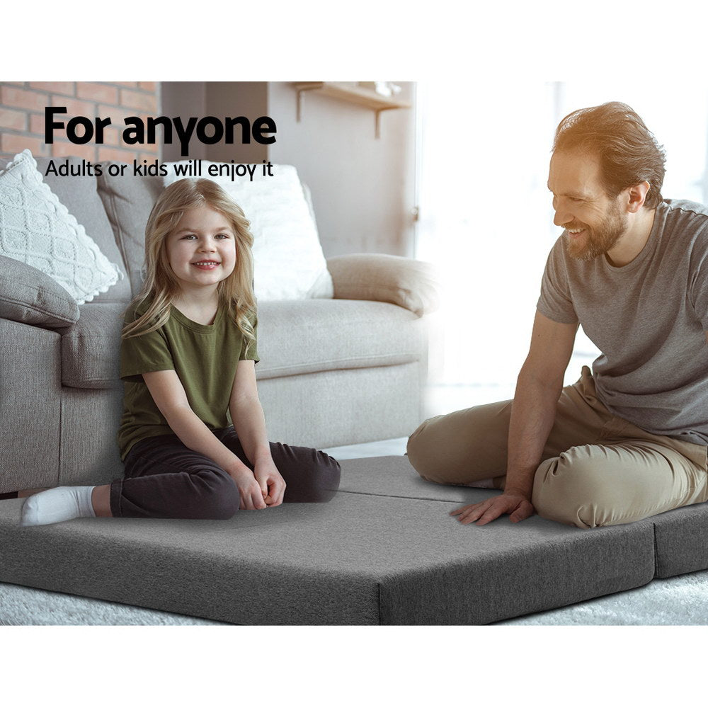 Pillows: Giselle Bedding Foldable Mattress Folding Foam Double Grey