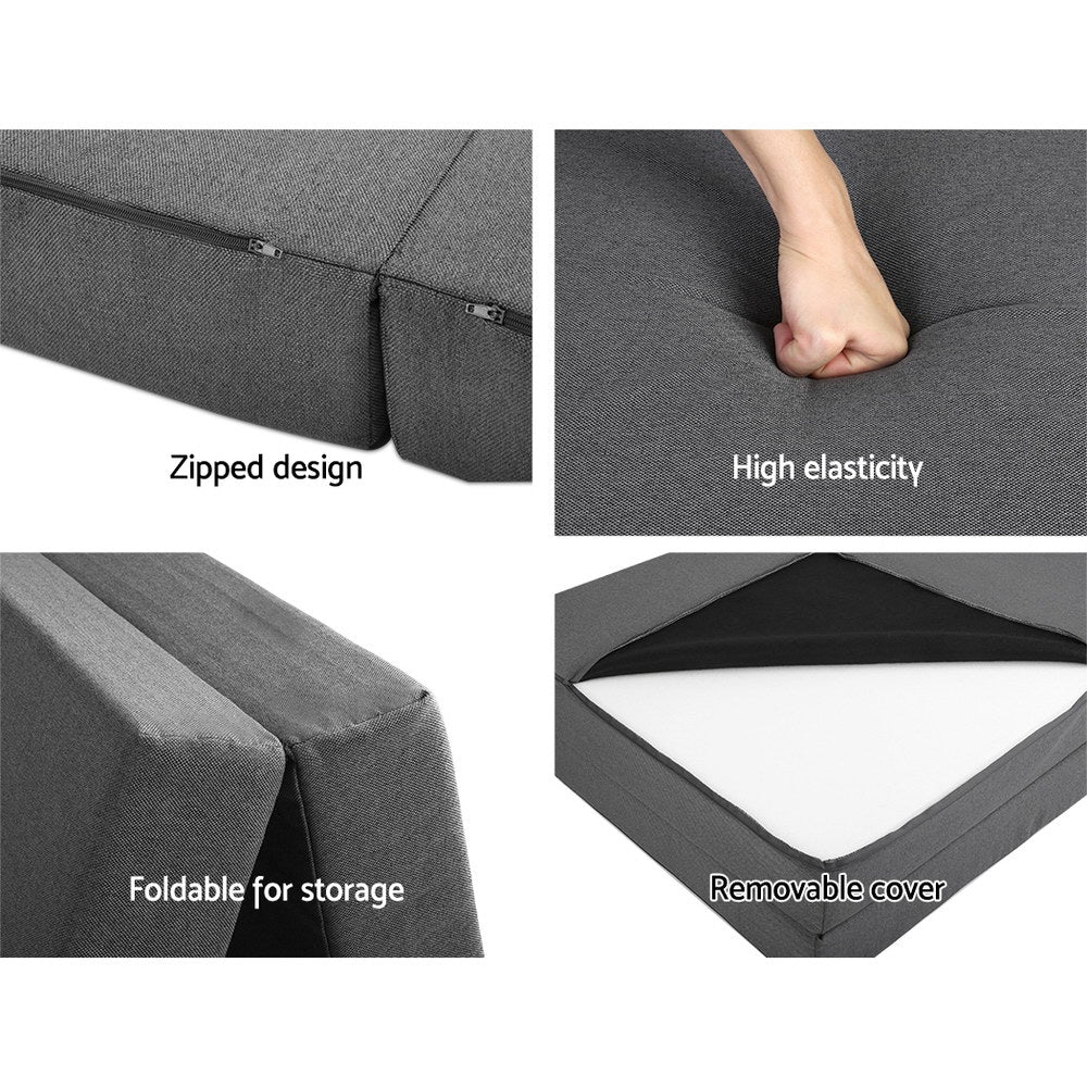 Pillows: Giselle Bedding Foldable Mattress Folding Foam Double Grey