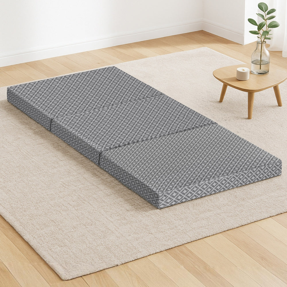 Single Mattress: Giselle Foldable Mattress Folding Sofa Bed Trifold Memory Foam Camping Cushion Mat