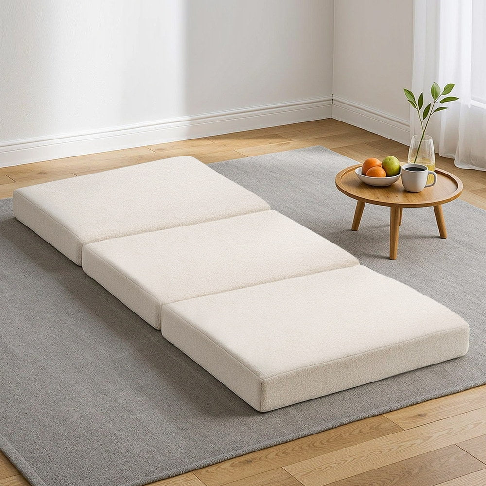 Single Mattress: Giselle Bedding Foldable Mattress Fleece Portable 3-fold Folding Foam Mattresses