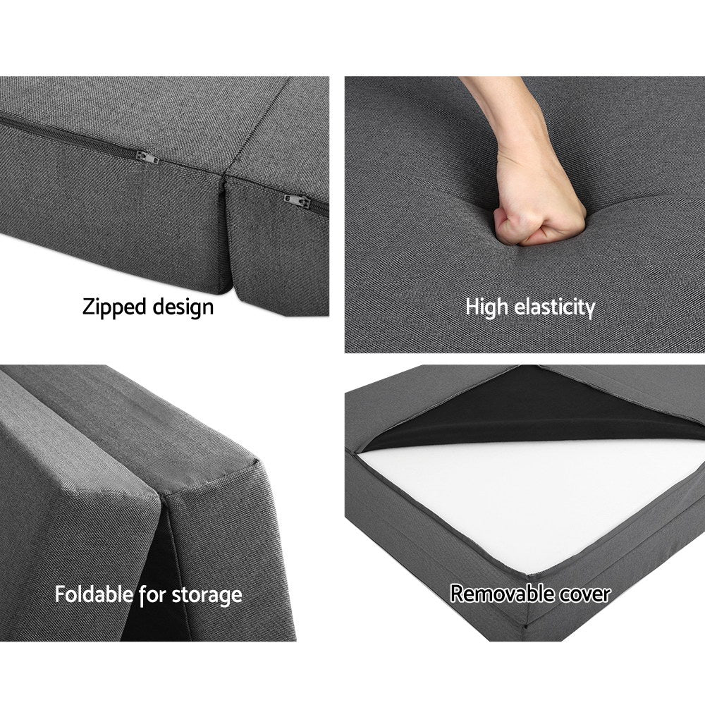 Sofas & Sofa Beds: Giselle Bedding Foldable Mattress Folding Foam Bed Single Grey