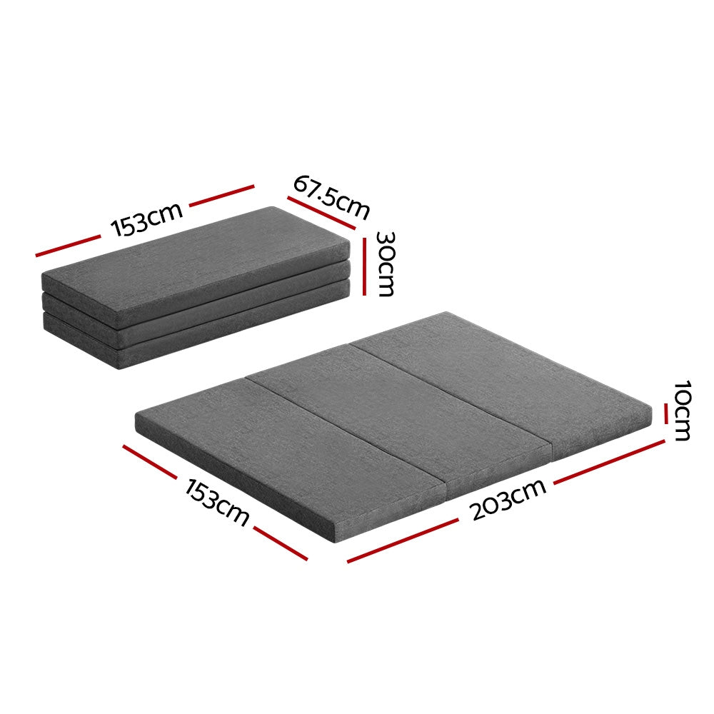 Pillows: Giselle Bedding Foldable Mattress Folding Foam Queen Grey
