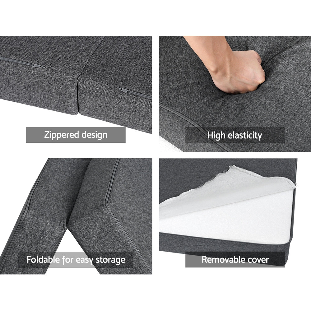 Pillows: Giselle Bedding Foldable Mattress Folding Foam Queen Grey