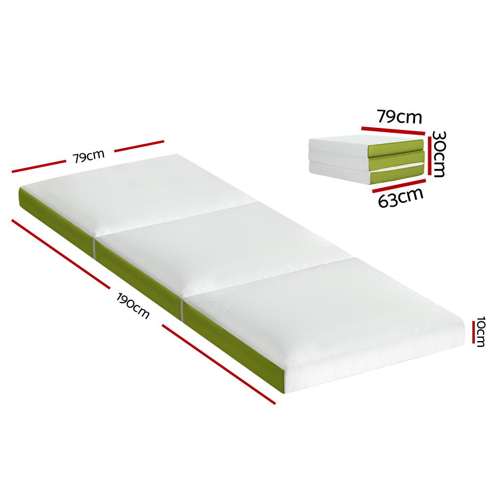 Pillows: Giselle Bedding Foldable Mattress Folding Foam Trifold Green