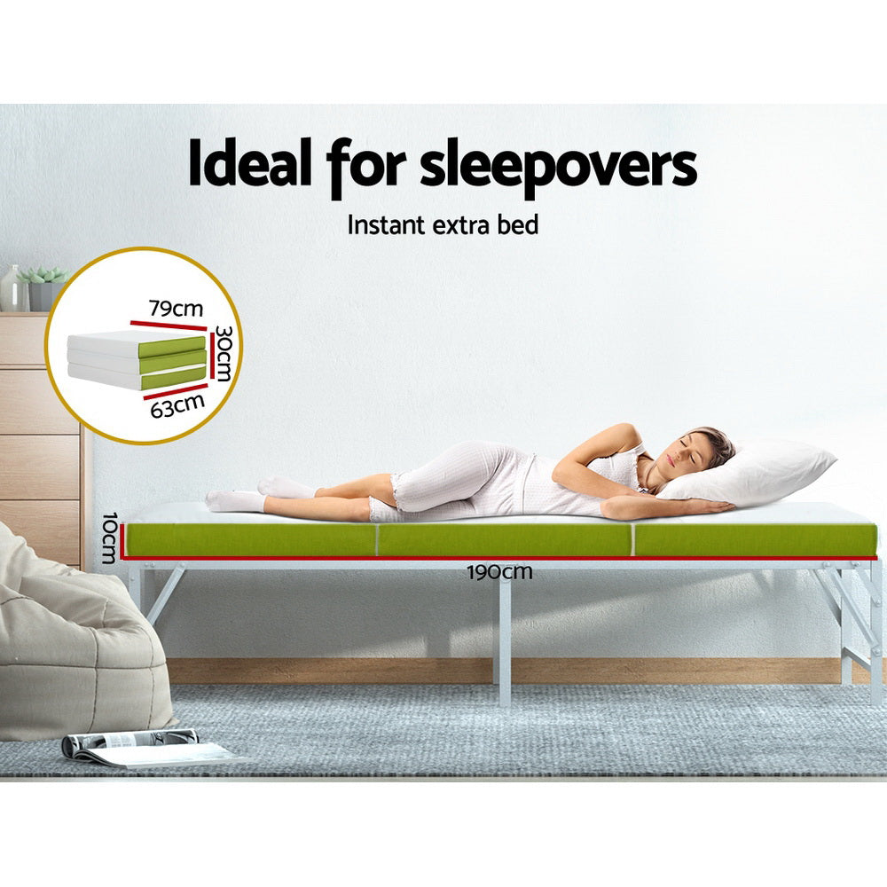 Pillows: Giselle Bedding Foldable Mattress Folding Foam Trifold Green