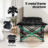 Artiss Folding Bed With Mattress Heavy Duty Black 185CM