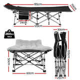 Artiss Folding Bed With Mattress Heavy Duty Grey 185CM