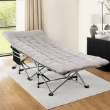 Artiss Folding Bed With Mattress Heavy Duty Grey 185CM