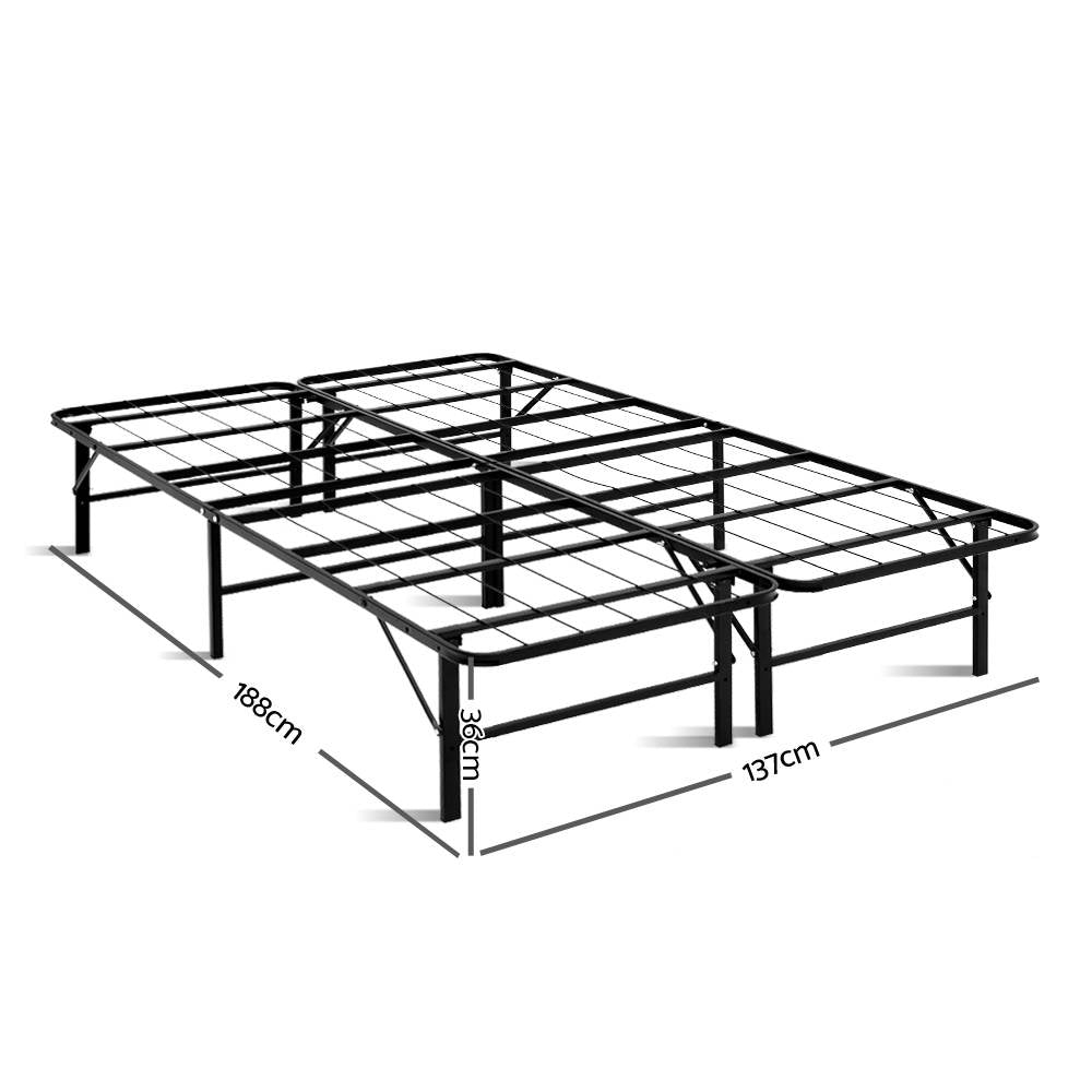Beds & Bed Frames: Artiss Folding Bed Frame Metal Base - Double