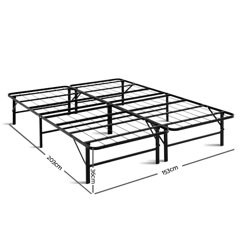 Beds & Bed Frames: Artiss Folding Bed Frame Metal Base - Queen