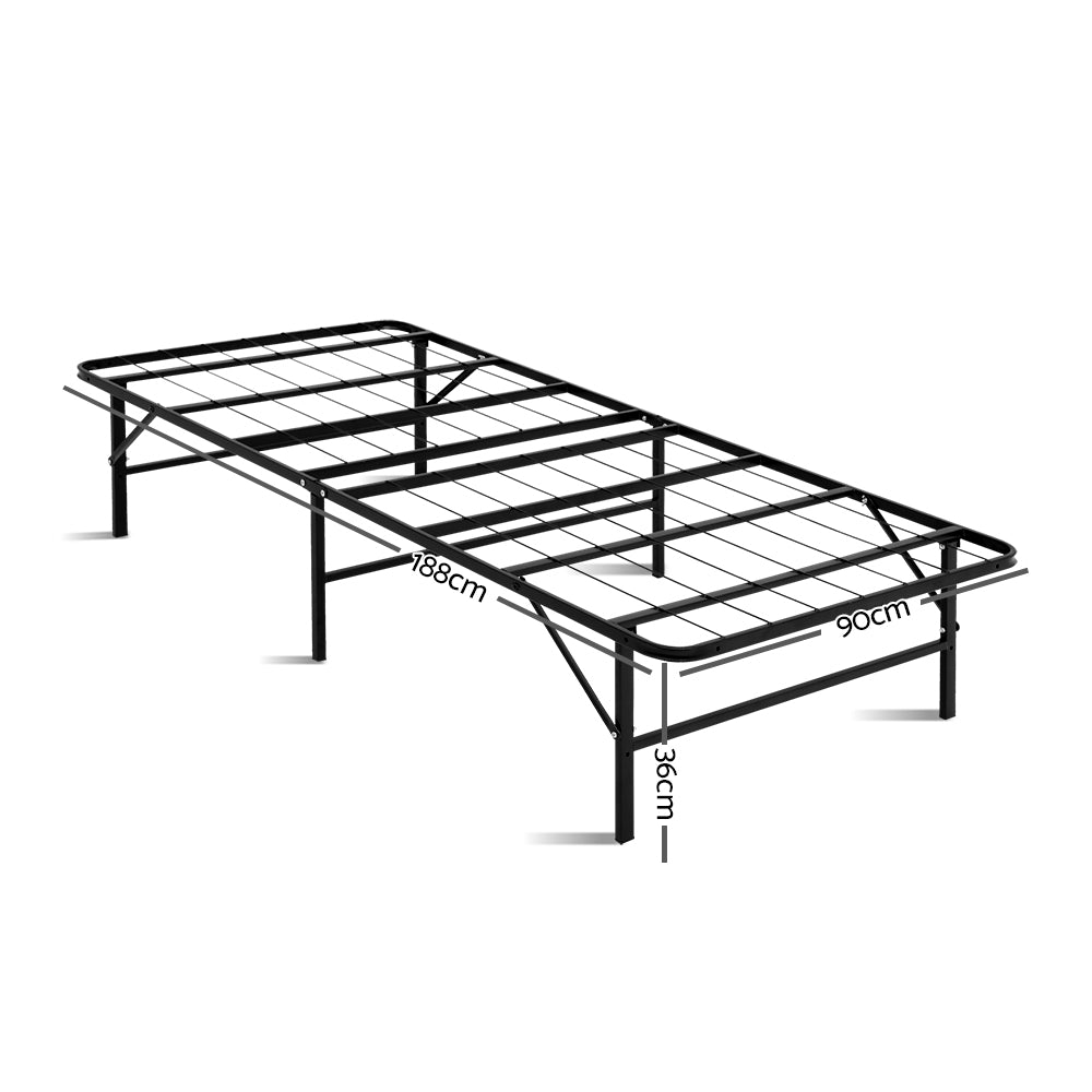 Beds & Bed Frames: Artiss Folding Bed Frame Metal Base - Single