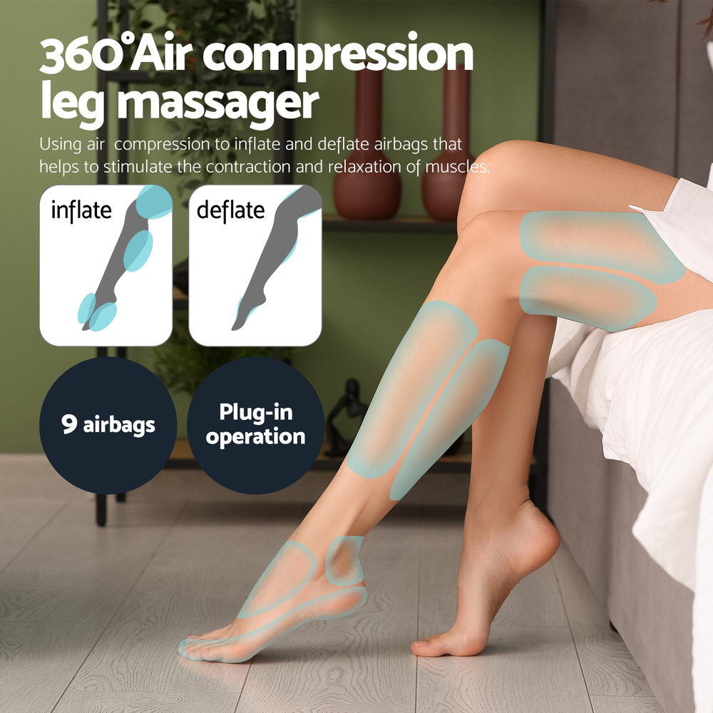 Massagers: Livemor Foot Massager Leg Knee Massager with Air Compression 3 Massage Modes Heating