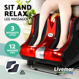 Livemor Foot Massager Massagers Shiatsu Electric Roller Ankle Calf Leg Kneading Red