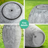 98765-Gardeon Solar Fountain Water Feature Outdoor Fountain LED Lights Beige