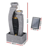 Gardeon Solar Fountain Water Feature Outdoor Fountain Indoor 3-Tier Cascading Grey