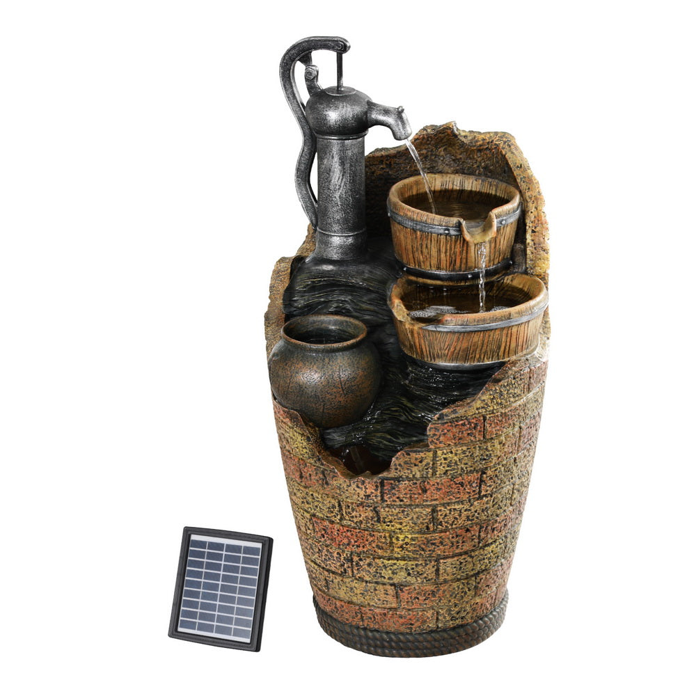 Fountain & Ponds Accessories: Gardeon Solar Fountain Water Feature Outdoor Cascading Hand Pump Design 80CM