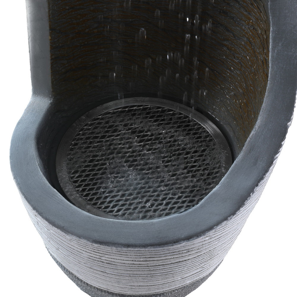 Fountains & Ponds: Gardeon Solar Fountain Water Feature Bird Bath Outdoor Garden Cascade 48CM Grey