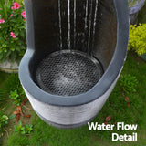 Fountains & Ponds: Gardeon Solar Fountain Water Feature Bird Bath Outdoor Garden Cascade 48CM Grey