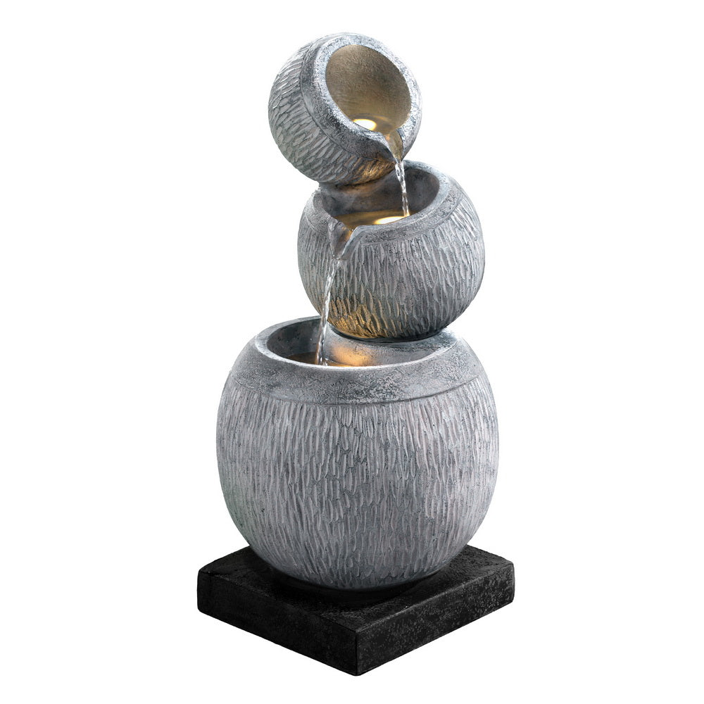 Fountain & Ponds Accessories: Gardeon Solar Fountain Water Feature Bird Bath Garden LED Light 80CM Grey