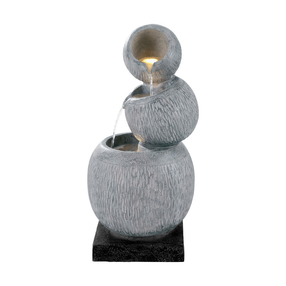Fountain & Ponds Accessories: Gardeon Solar Fountain Water Feature Bird Bath Garden LED Light 80CM Grey