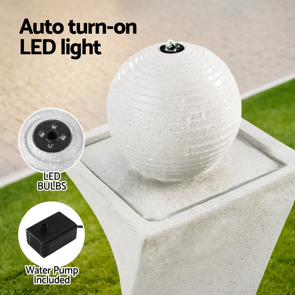 Fountain & Ponds Accessories: Gardeon Solar Fountain Water Feature Bird Bath Outdoor Garden LED Lights Ball 85CM