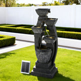 Fountains & Ponds: Gardeon Solar Fountain Water Feature Outdoor Fountain Indoor 5-Tier Bowl Cascading Grey