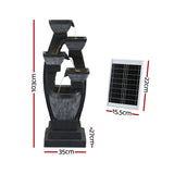 Fountains & Ponds: Gardeon Solar Fountain Water Feature Outdoor Fountain Indoor 5-Tier Bowl Cascading Grey