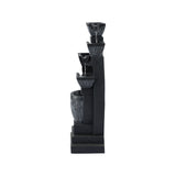 Fountains & Ponds: Gardeon Solar Fountain Water Feature Outdoor Fountain Indoor 5-Tier Bowl Cascading Grey
