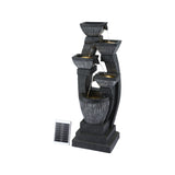 Fountains & Ponds: Gardeon Solar Fountain Water Feature Outdoor Fountain Indoor 5-Tier Bowl Cascading Grey