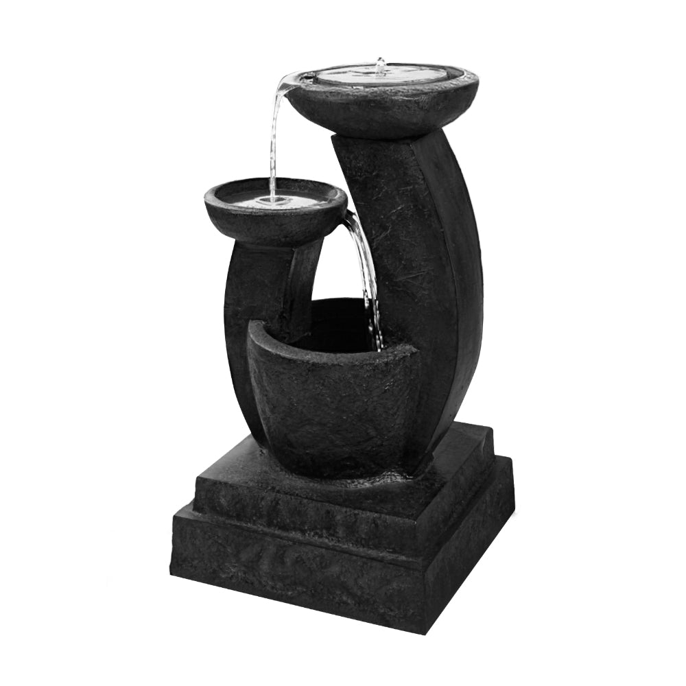 Fountain & Ponds Accessories: Gardeon Solar Water Feature Cascading Fountain 3-Tier Mushroom LED Light 70CM