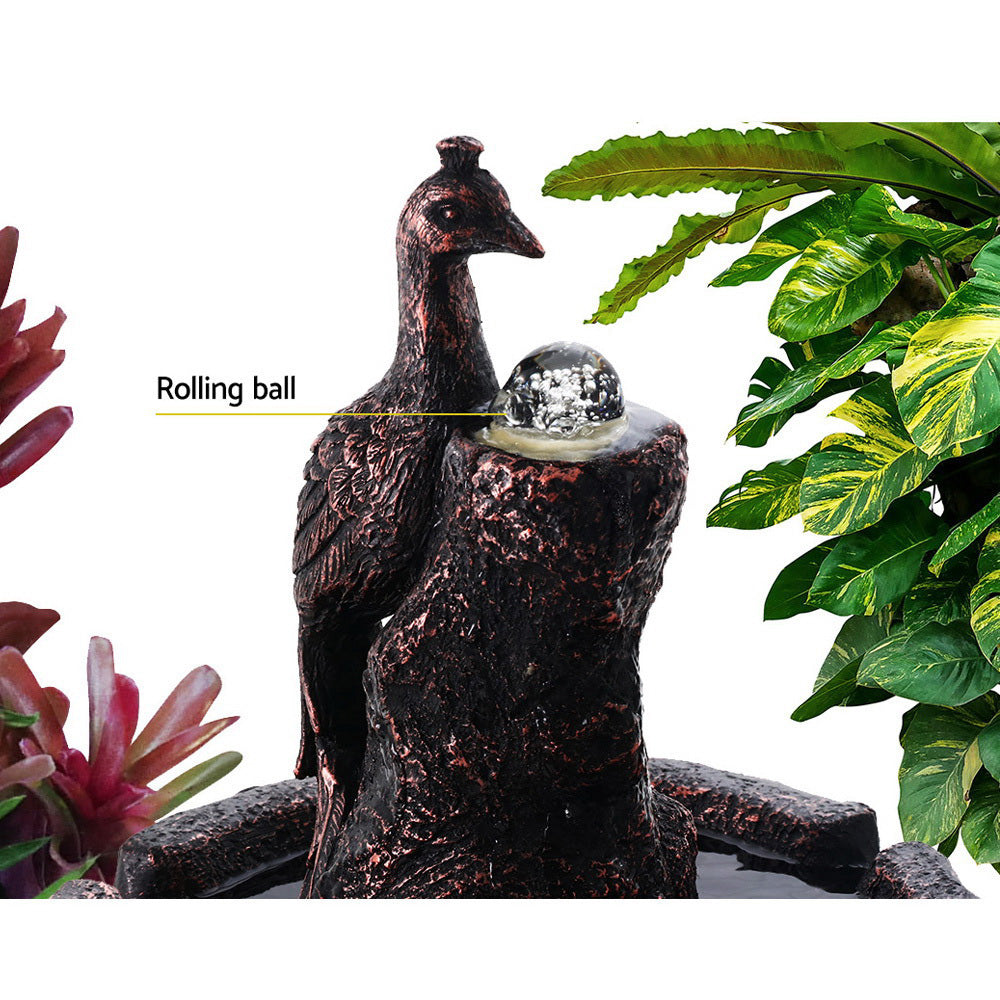 Fountain & Ponds Accessories: Gardeon Solar Water Feature Tier Fountain with Pump Kit Bird Bath 106CM Peacock