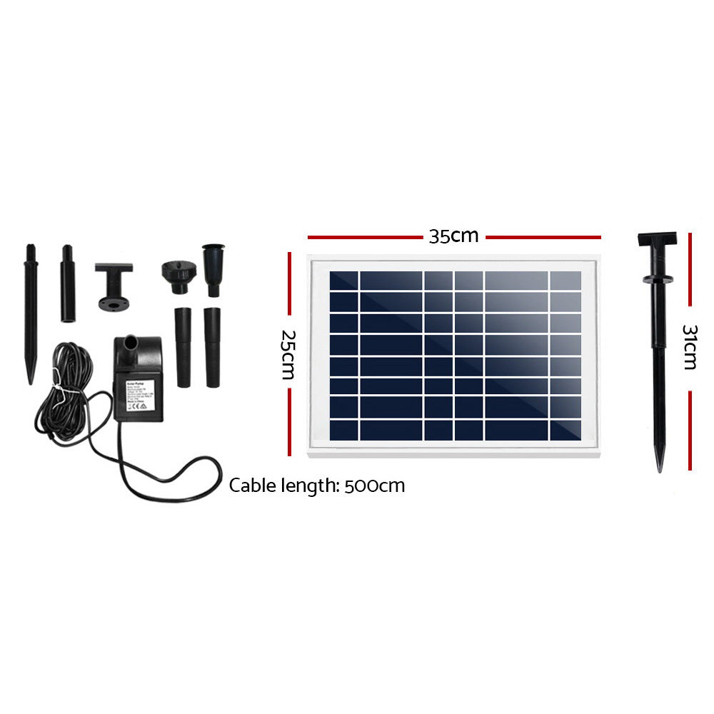 Fountain & Ponds Accessories: Gardeon Solar Pond Pump Submersible Water Fountain Kit 6.6FT