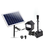 Fountain & Ponds Accessories: Gardeon Solar Pond Pump Submersible Water Fountain with Battery Kit LED Lights 6.6FT