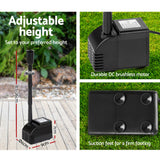 Fountain & Ponds Accessories: Gardeon Solar Pond Pump Submersible Water Fountain with Battery Kit LED Lights 6.6FT