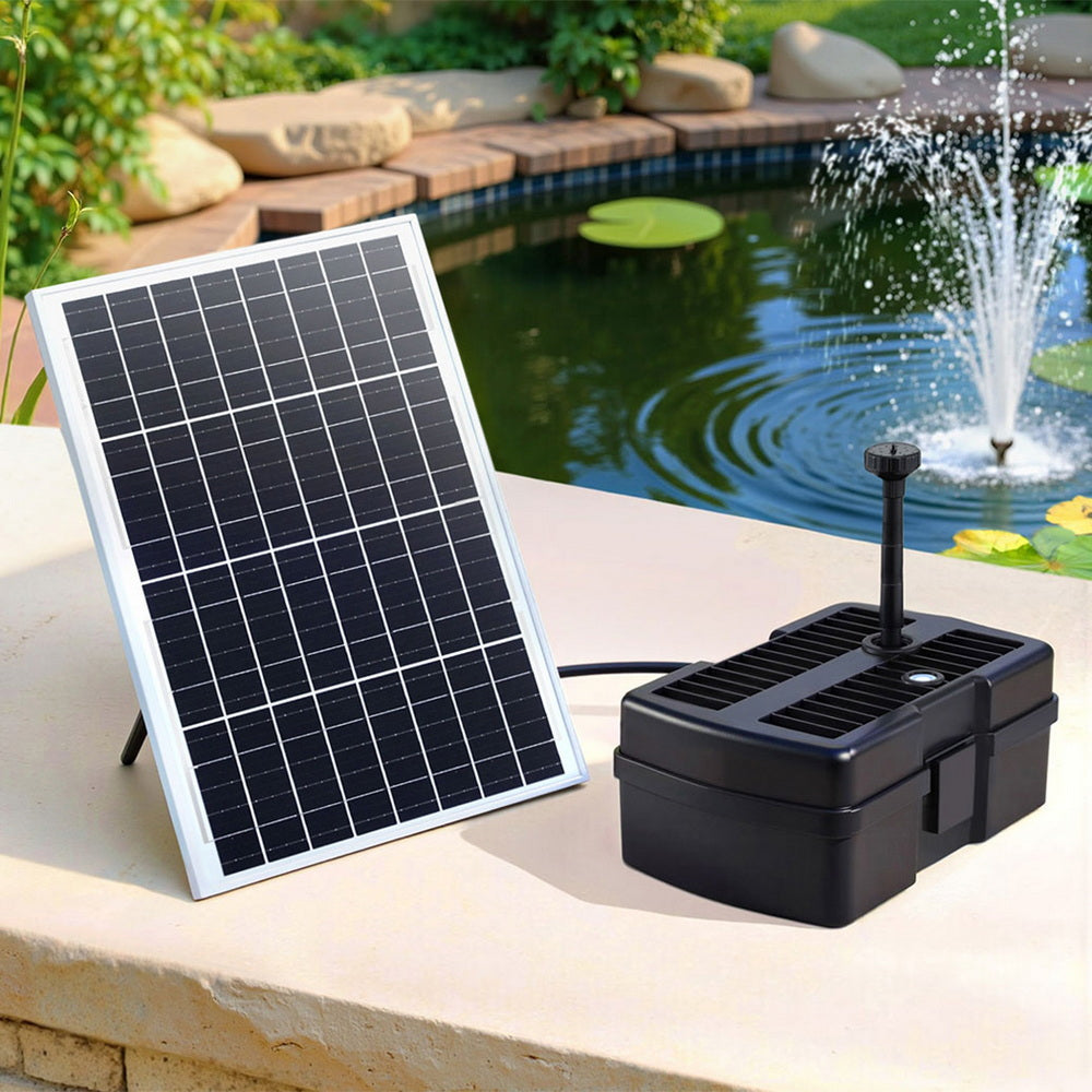 Fountain & Ponds Accessories: Gardeon Solar Submersible Water Pond Fountain Pump with Filter Box 6FT 1190L/H