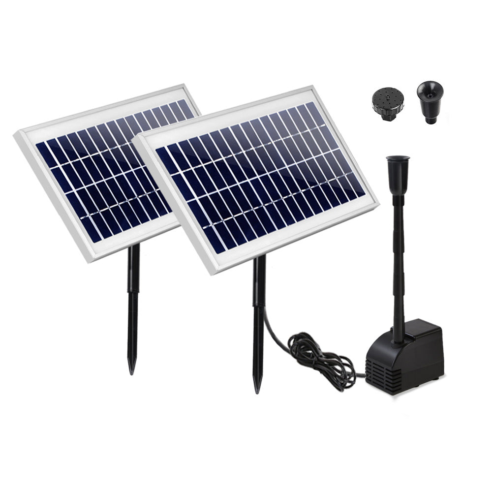 Fountain & Ponds Accessories: Gardeon Solar Pond Pump Submersible Water Fountain Kit with 2 Panels 7.2FT