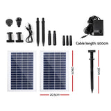 Fountain & Ponds Accessories: Gardeon Solar Pond Pump Submersible Water Fountain Kit with 2 Panels 7.2FT