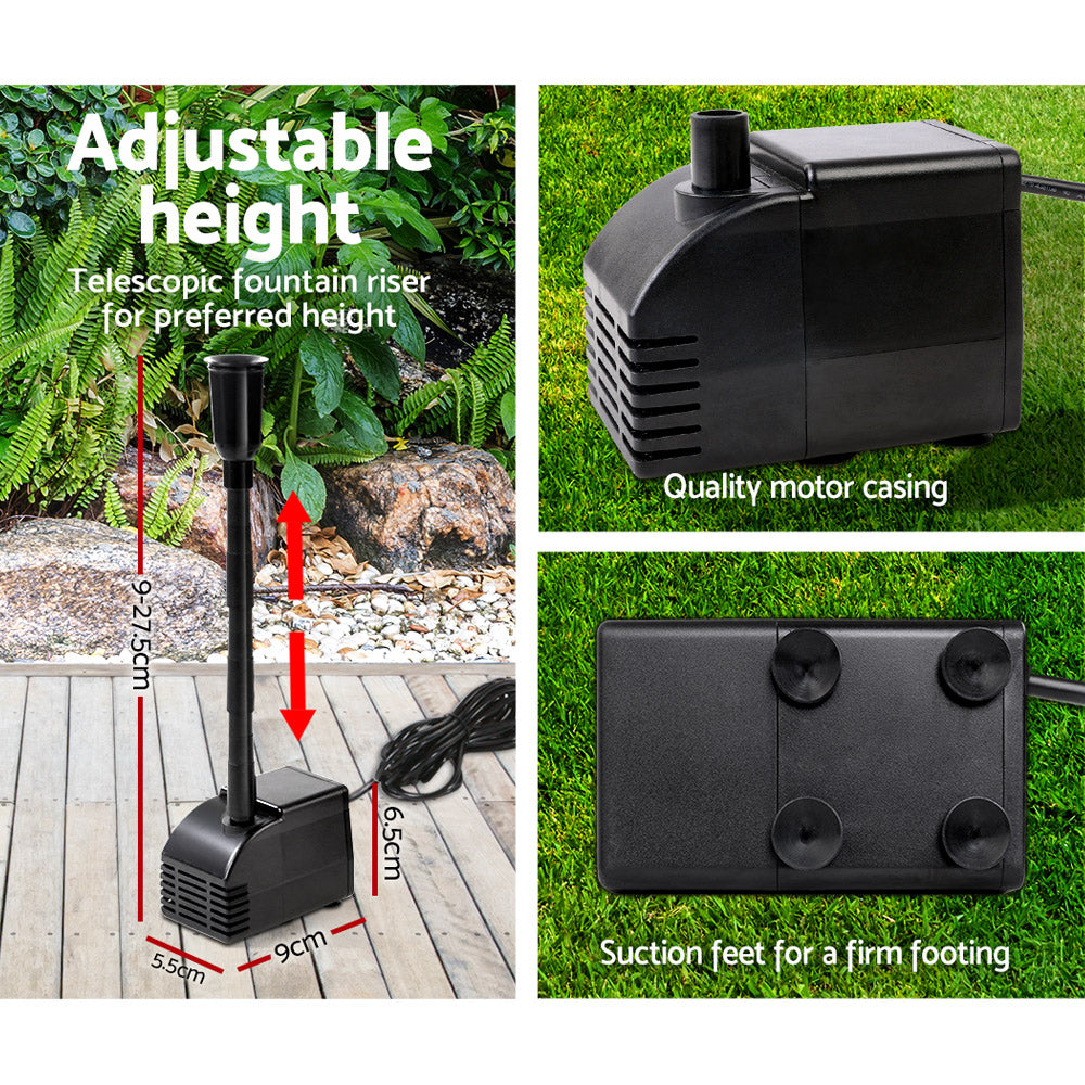 Fountain & Ponds Accessories: Gardeon Solar Pond Pump Submersible Water Fountain Kit with 2 Panels 7.2FT