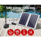 Fountain & Ponds Accessories: Gardeon Solar Pond Pump Submersible Water Fountain Kit with 2 Panels 7.2FT